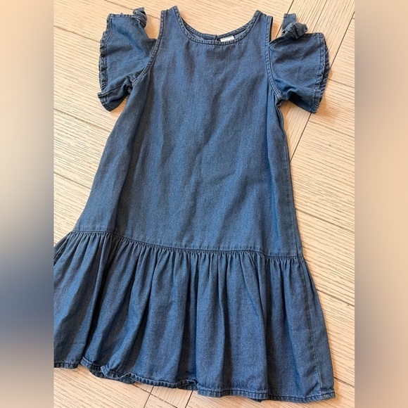 Carters girls 4T denim open shoulder dress w/ ruffle‎ bottom. - Picture 5 of 7